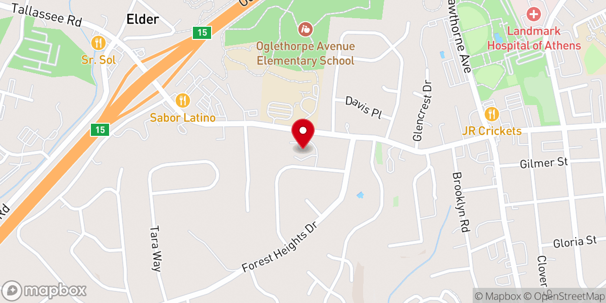 Map showing location of Forest Heights Baptist Church