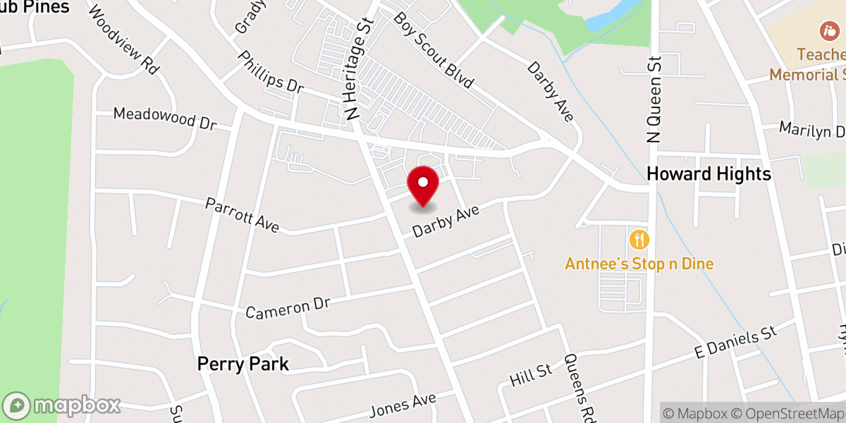 Map showing location of First Presbyterian Church