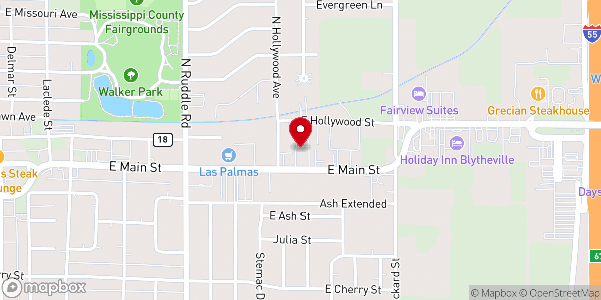 Map showing location of Trinity Baptist Church