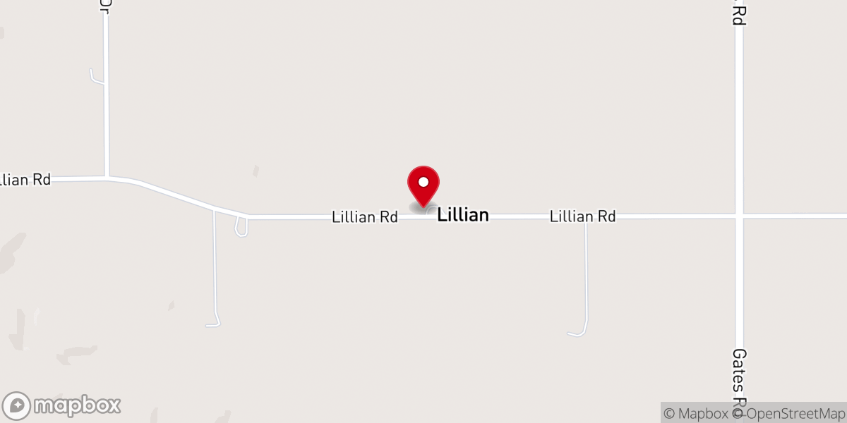 Map showing location of Christ's Church at Lillian