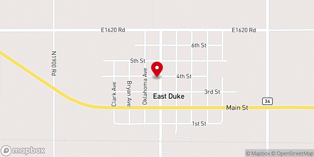 Map showing location of Duke Church of Christ