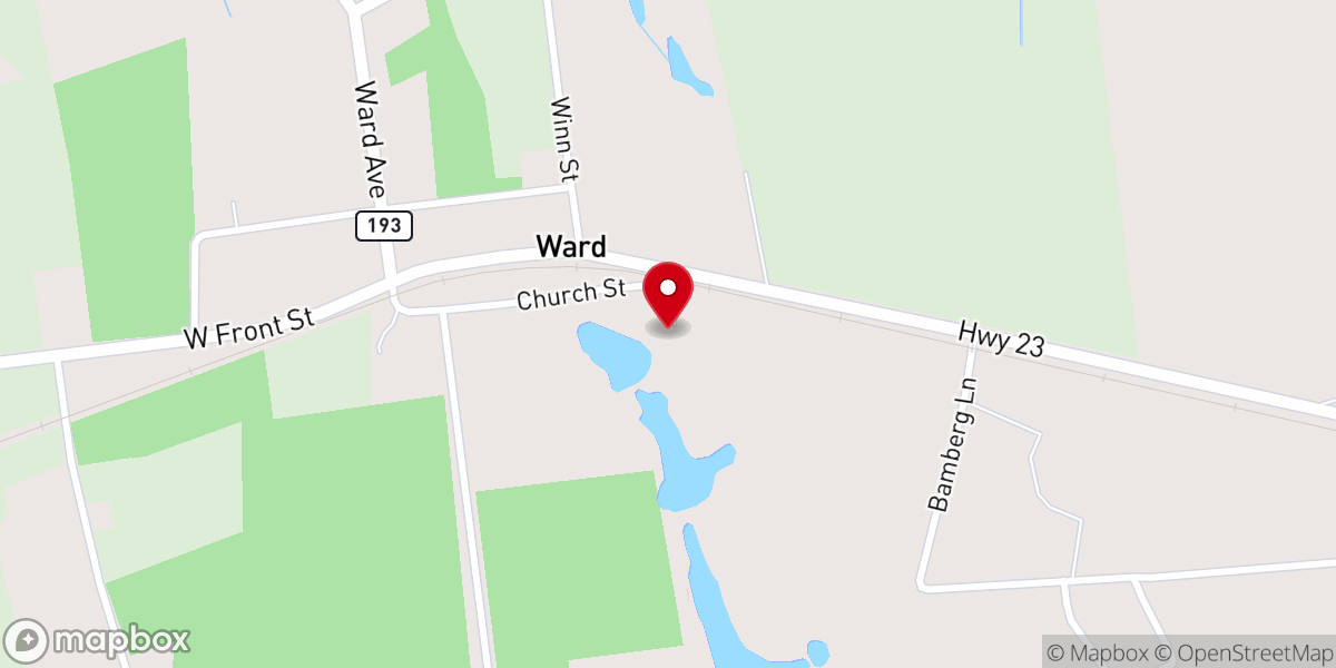 Map showing location of Rich spring Baptist church