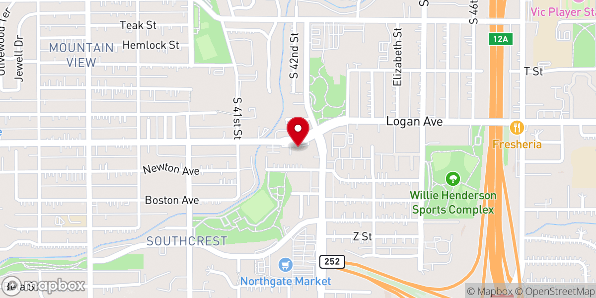 Map showing location of Victory Outreach Church
