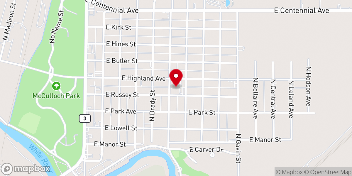 Map showing location of Union Missionary Baptist Church