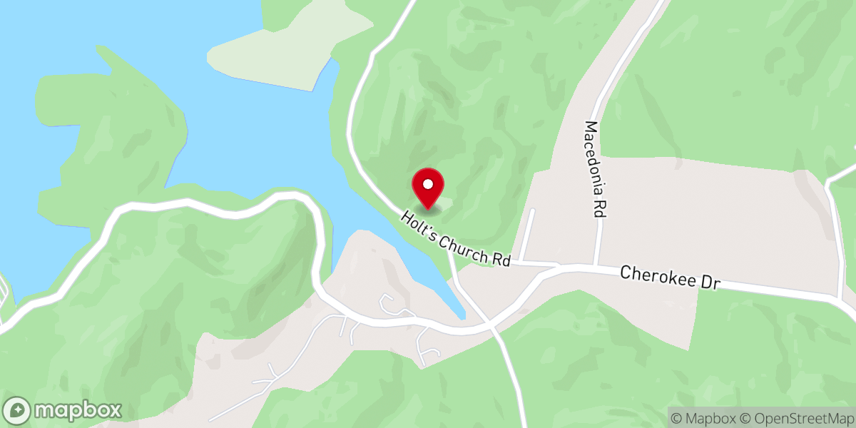 Map showing location of Holts Baptist Church