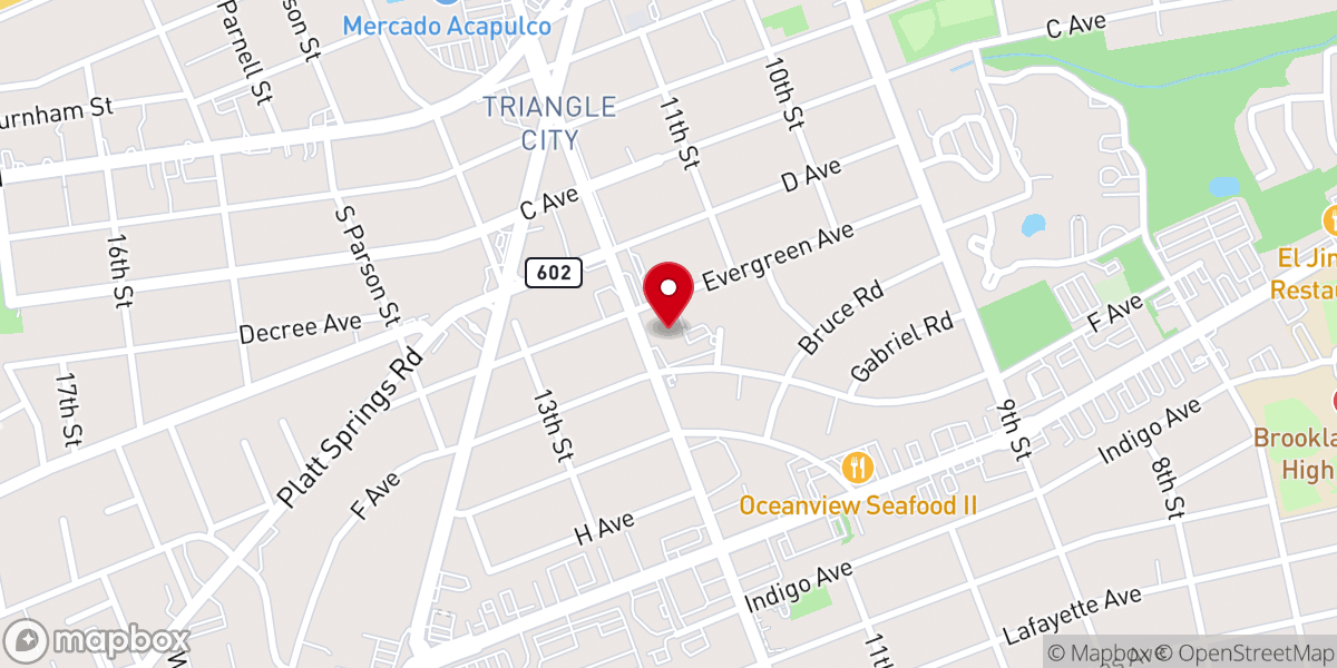 Map showing location of Holland Avenue Baptist Church