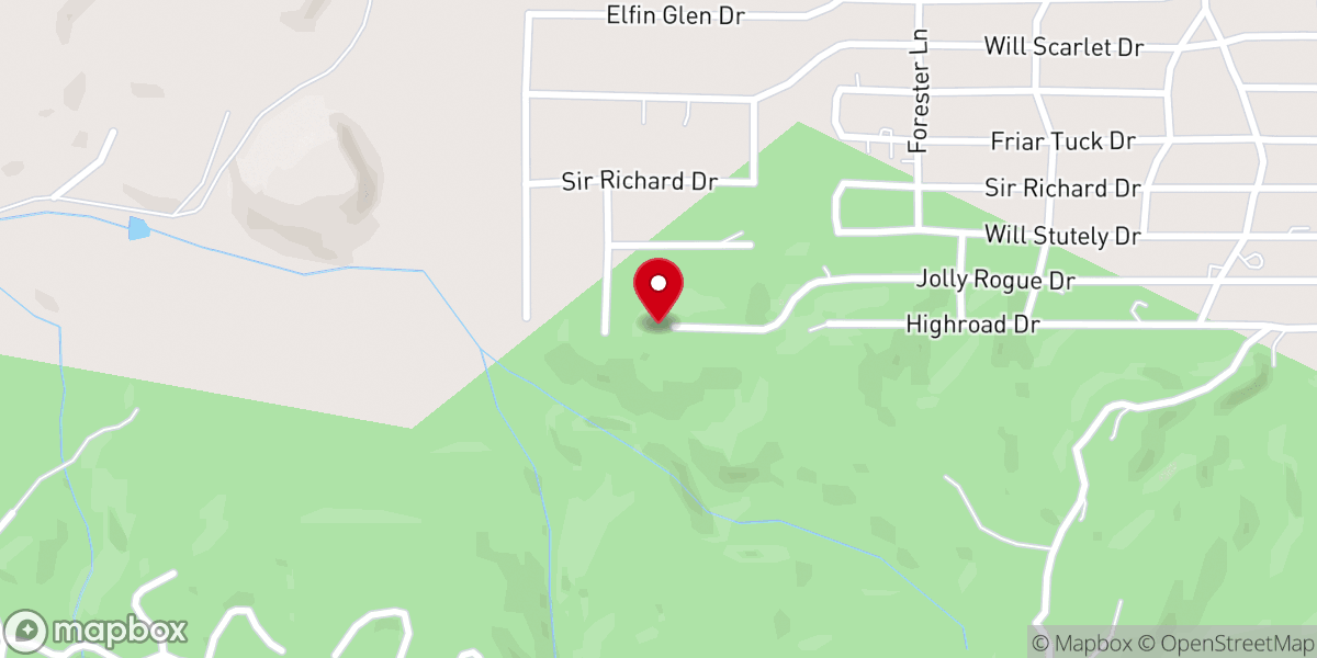 Map showing location of Pastor Jim's Mountain Wedding Officiant
