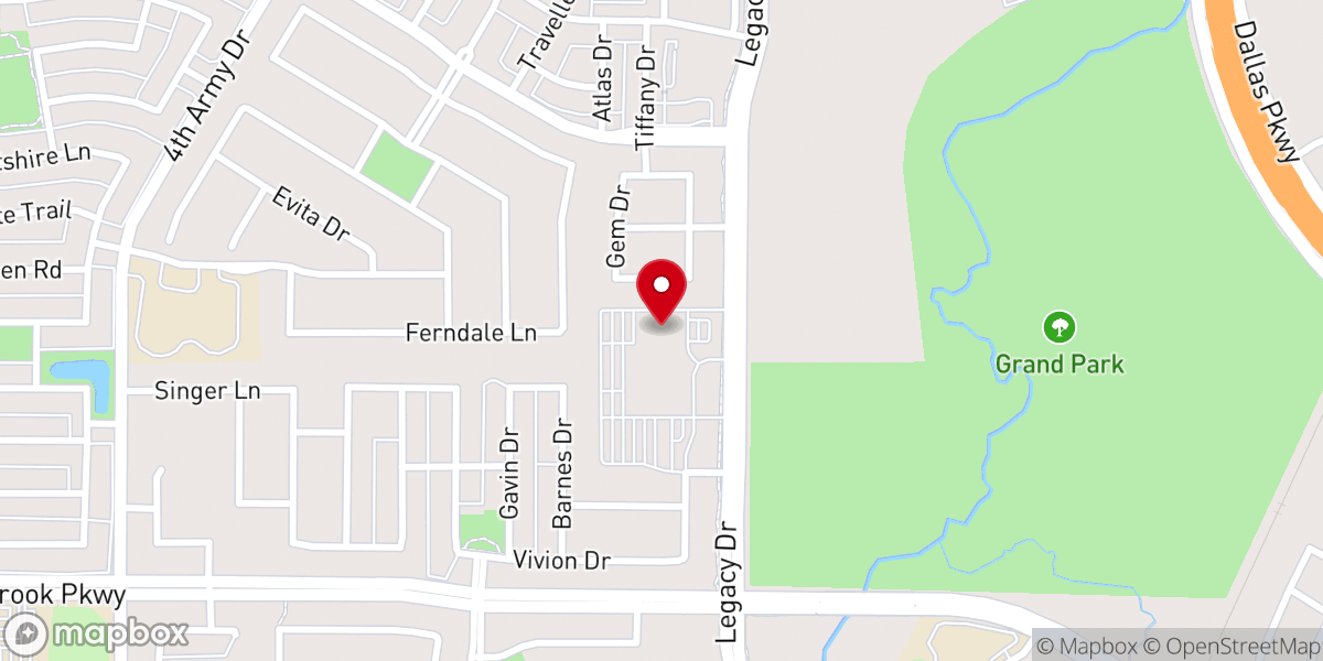 Map showing location of Gateway Church Frisco Campus