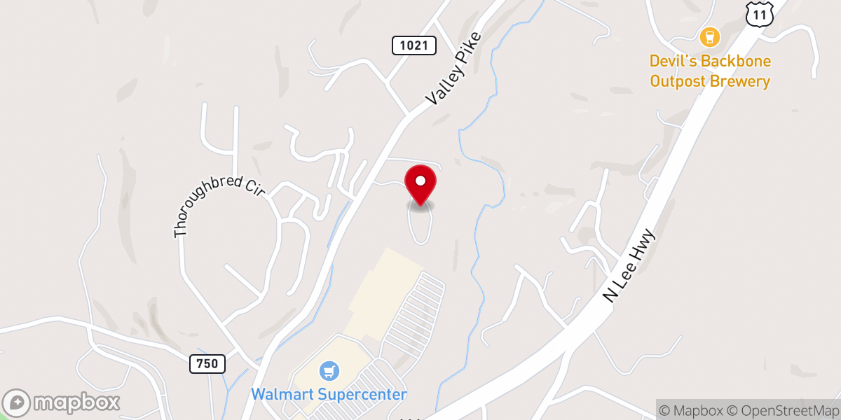 Map showing location of Faith Mountain Baptist Church