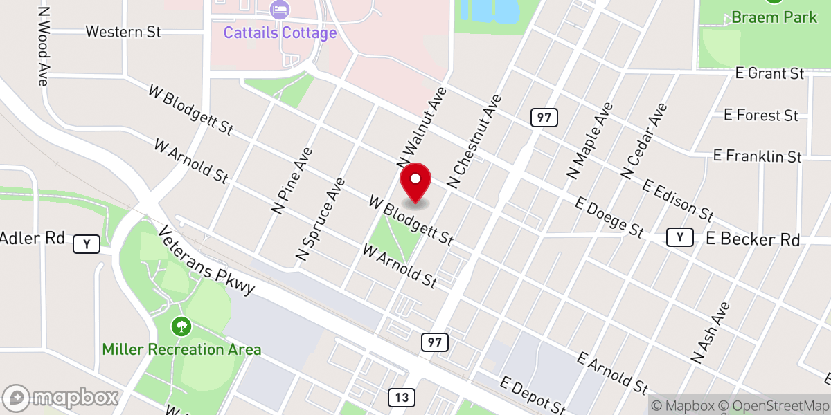 Map showing location of Marshfield Faith Formation