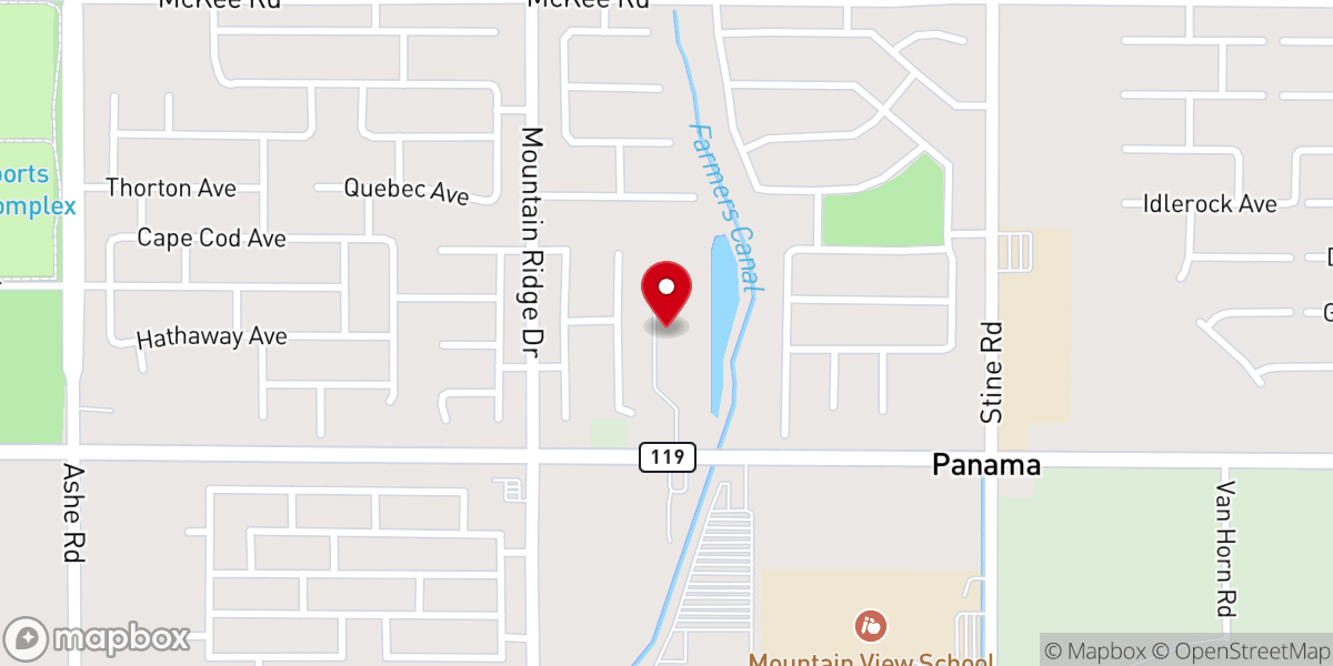 Map showing location of Daybreak Baptist Church