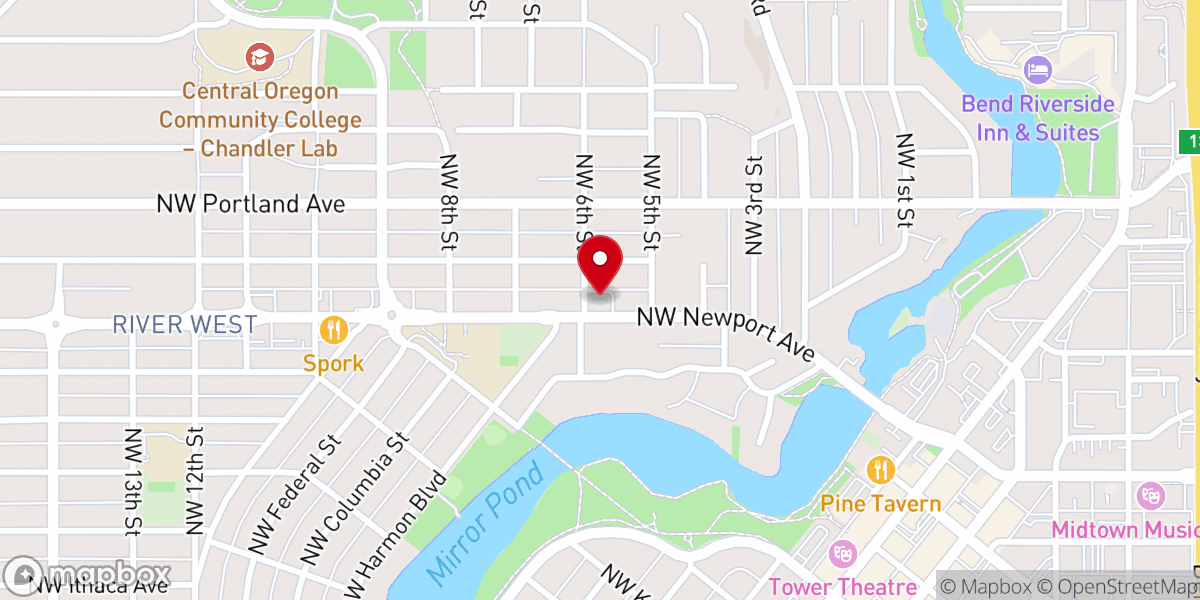 Map showing location of Newport Avenue Church of Christ