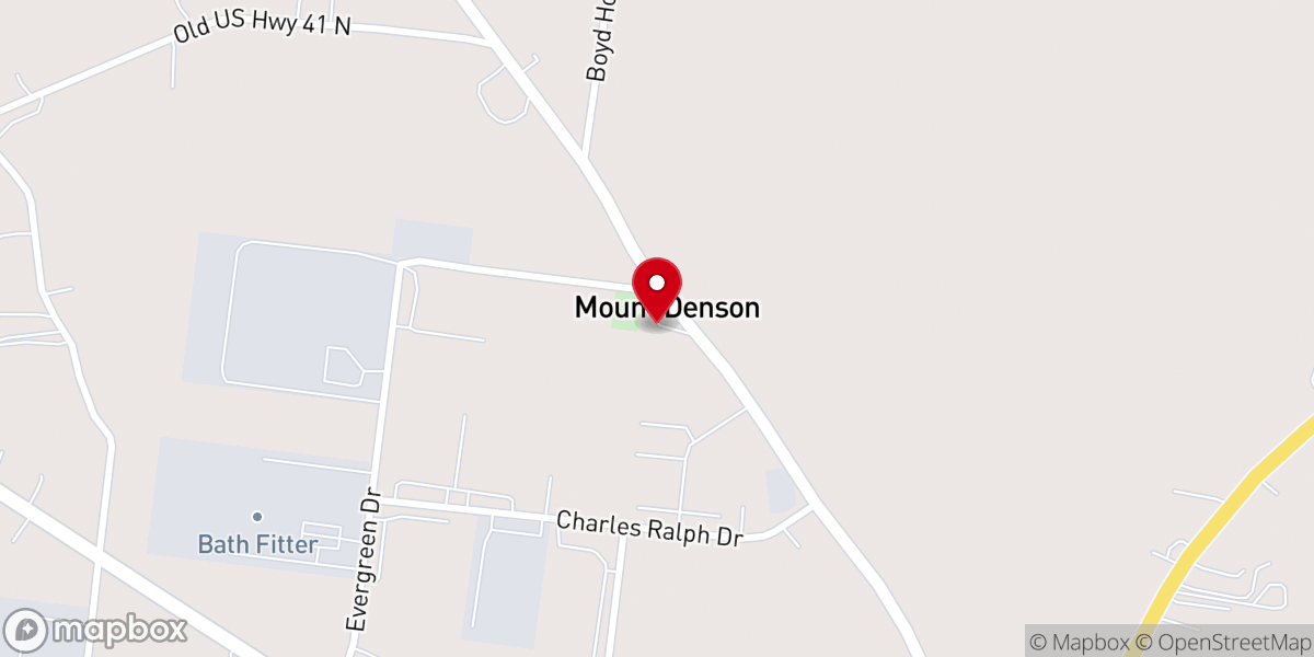 Map showing location of Mt Denson Cumberland Presbyterian Church
