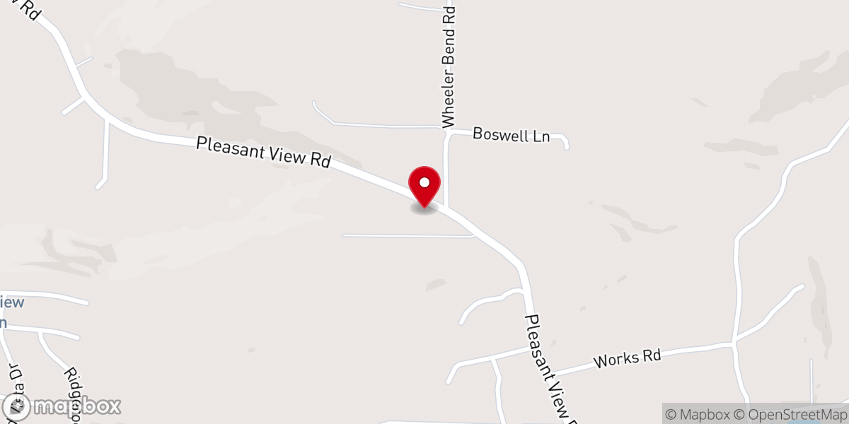 Map showing location of Pleasant View Baptist Church