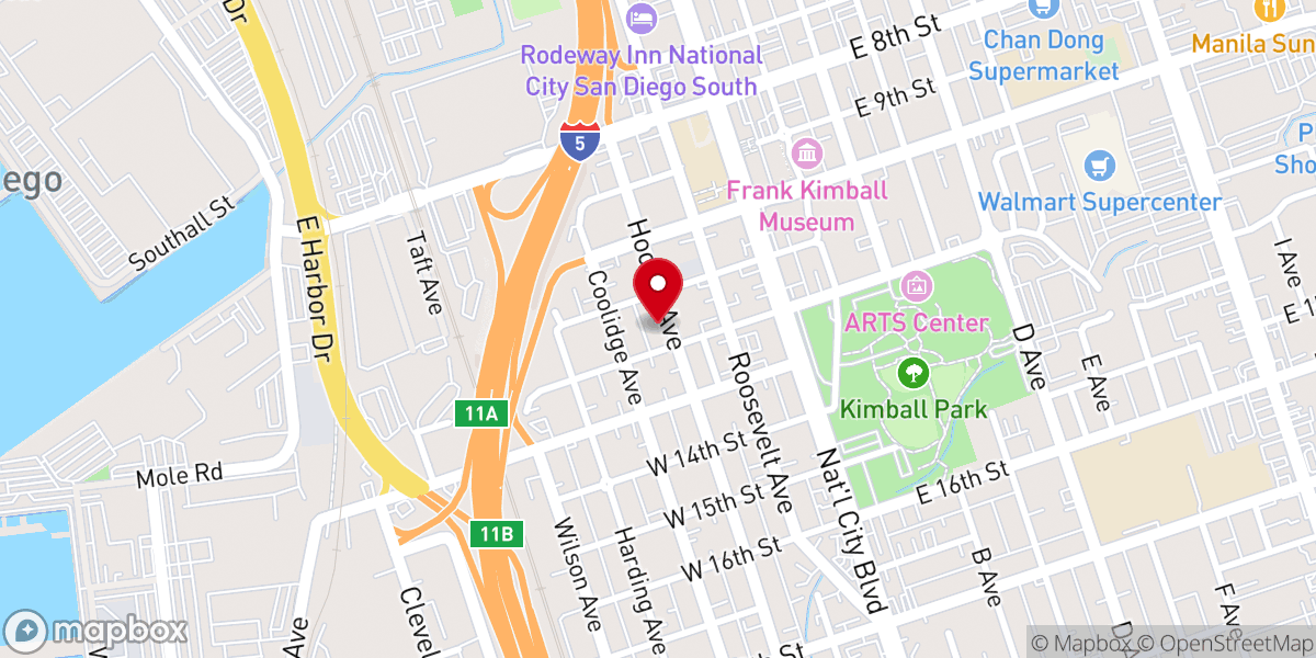 Map showing location of Pentecostal Tabernacle of the Assembly of God