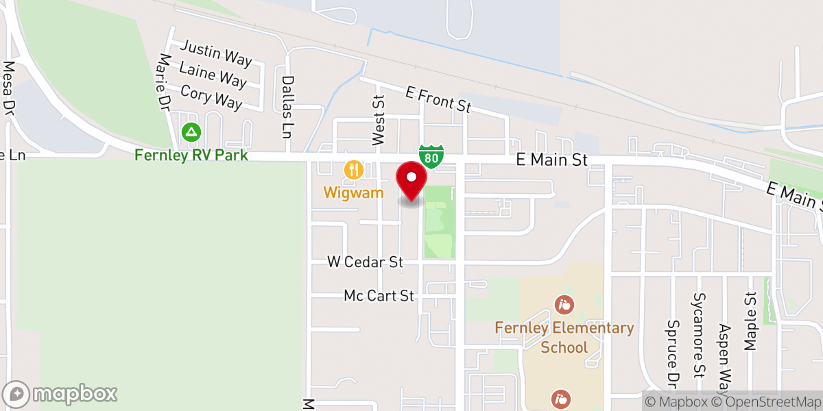 Map showing location of Fernley Community Church