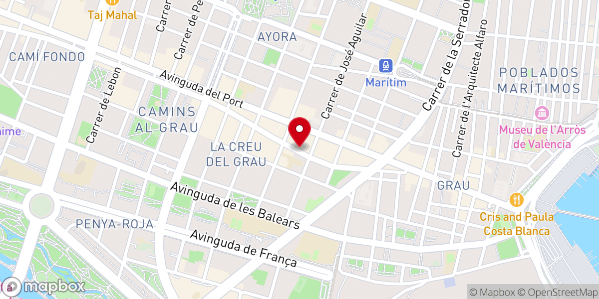 Map showing location of Centro de Ayuda Cristiano Av. del Puerto