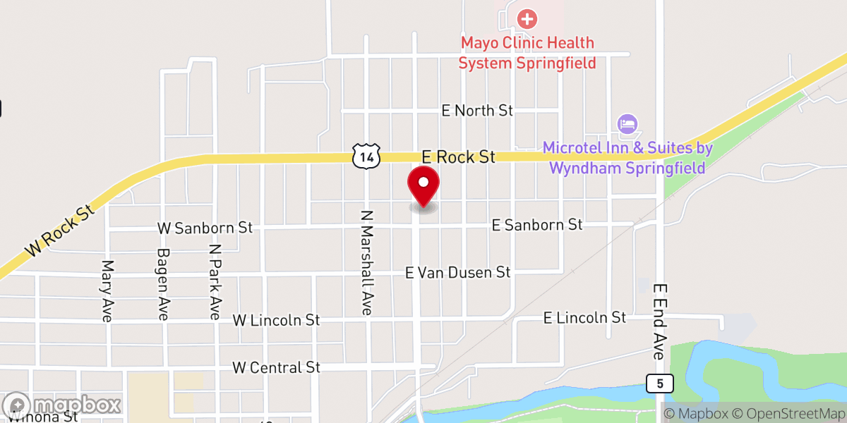 Map showing location of St Paul Lutheran Church
