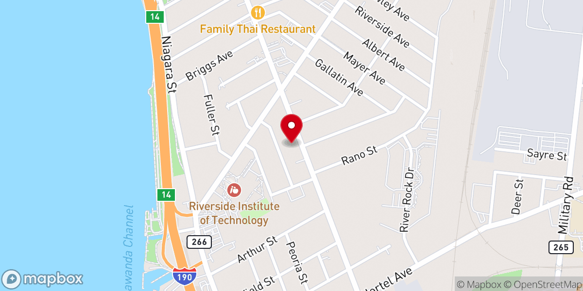Map showing location of Ethiopian Orthodox Tewahedo Church Buffalo Medhanealem