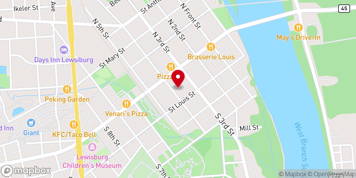 Map showing location of St Paul's United Methodist Church