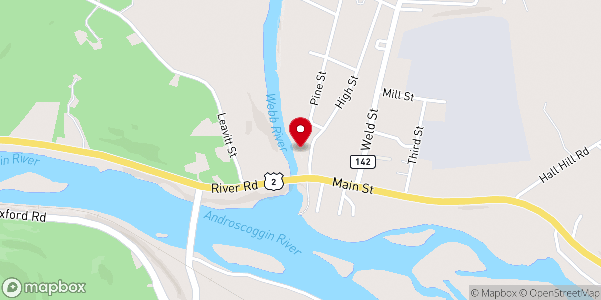 Map showing location of Dixfield Congregational Church