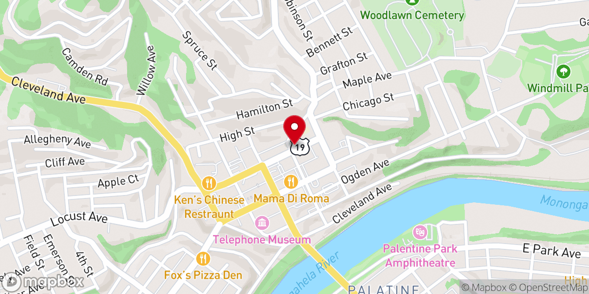 Map showing location of Saint Peters Roman Catholic Church