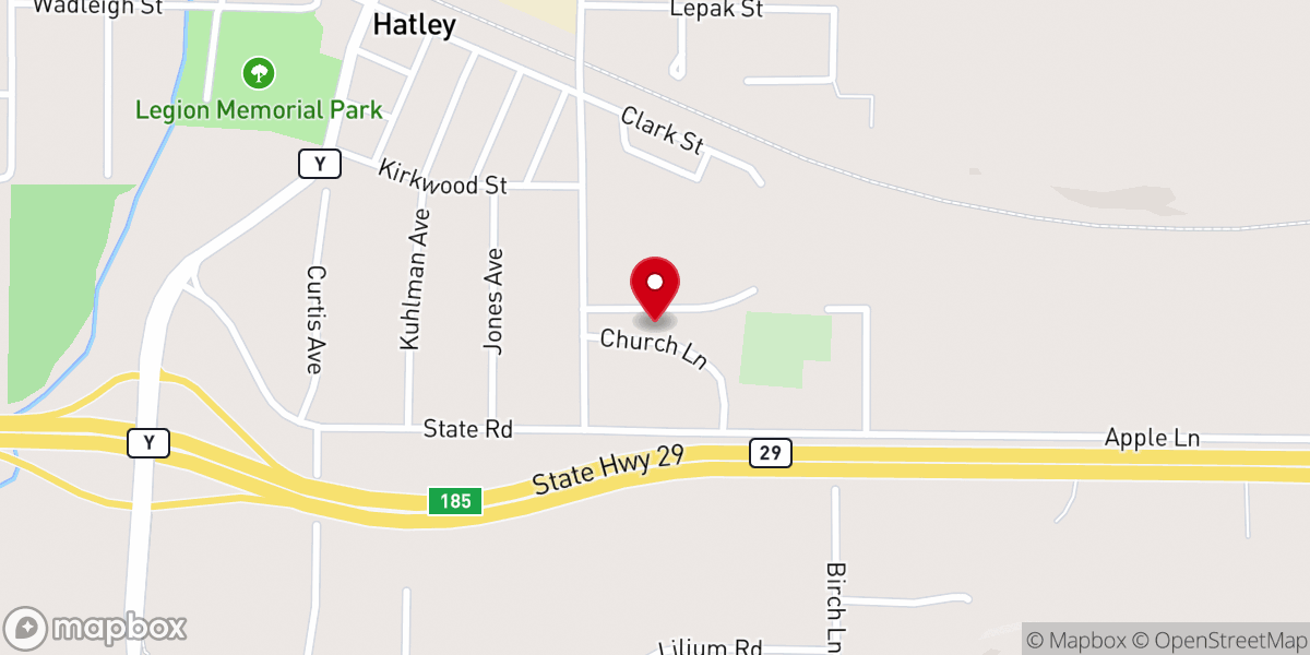 Map showing location of St. Florian Parish Office
