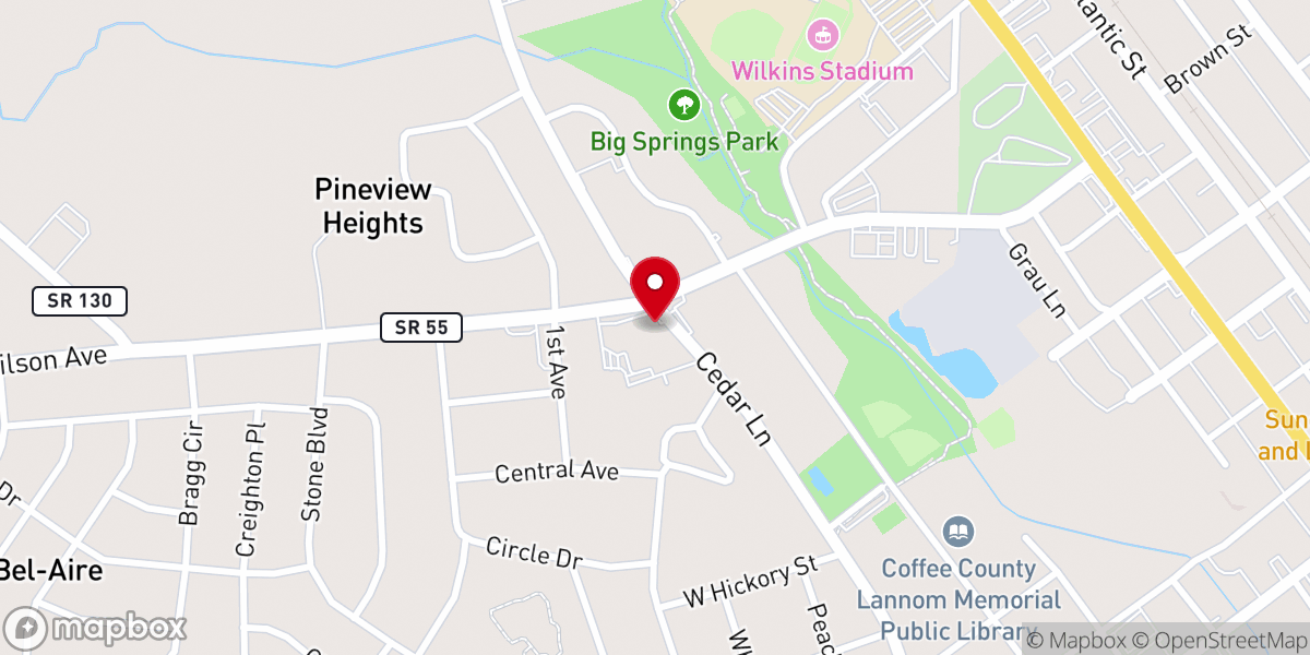 Map showing location of Trinity Lutheran Church
