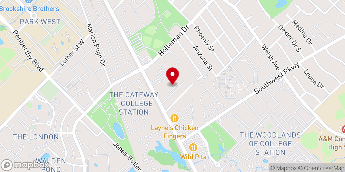 Map showing location of First United Methodist Church of College Station