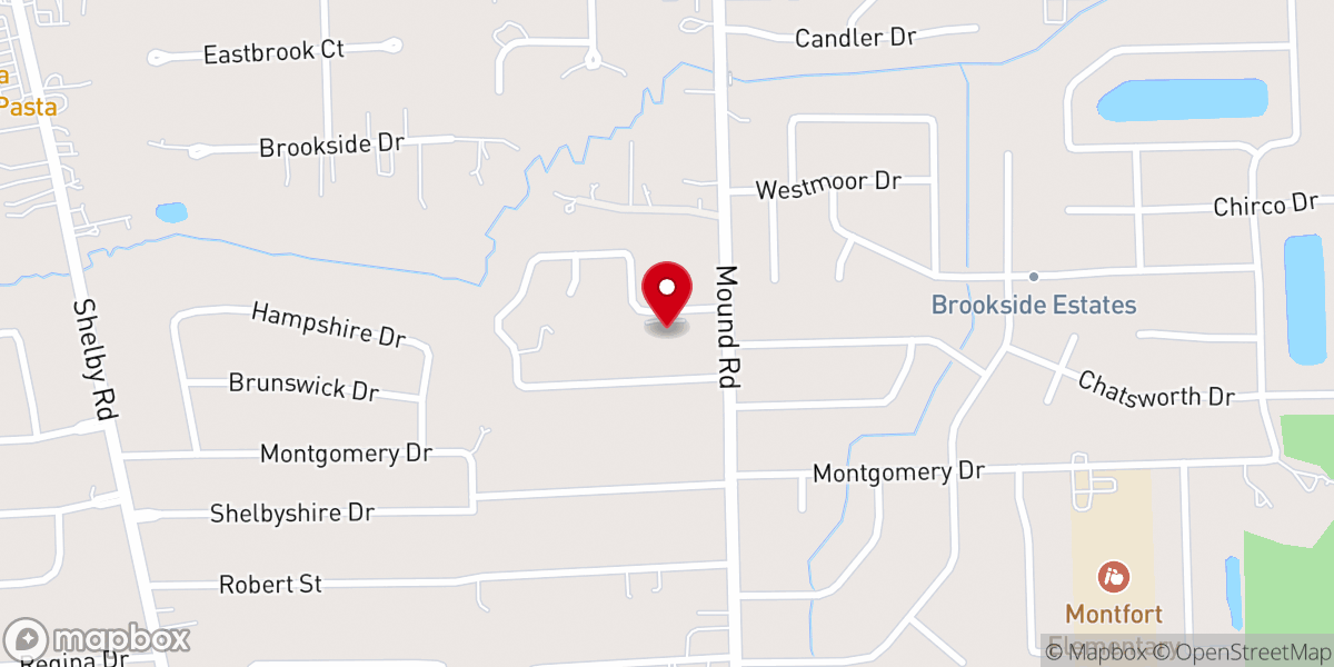 Map showing location of Brookside Missionary Baptist