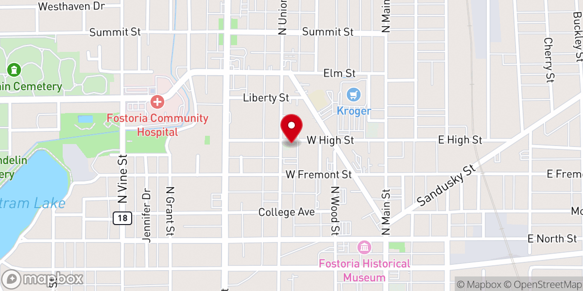 Map showing location of High St United Methodist Church