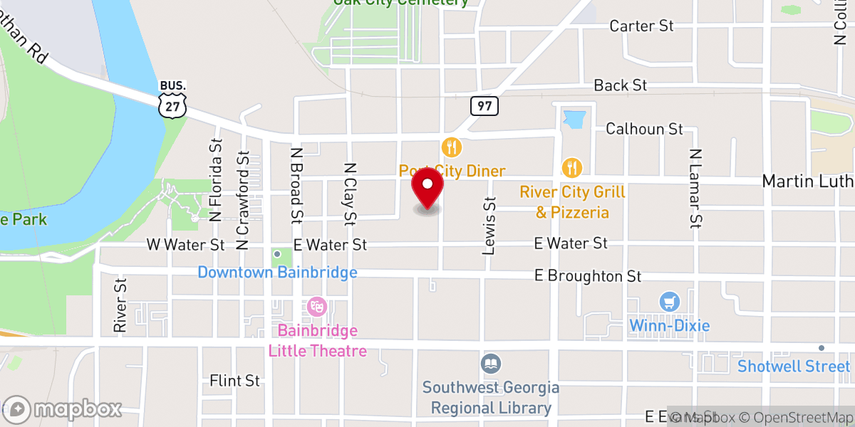 Map showing location of Bainbridge Church of God