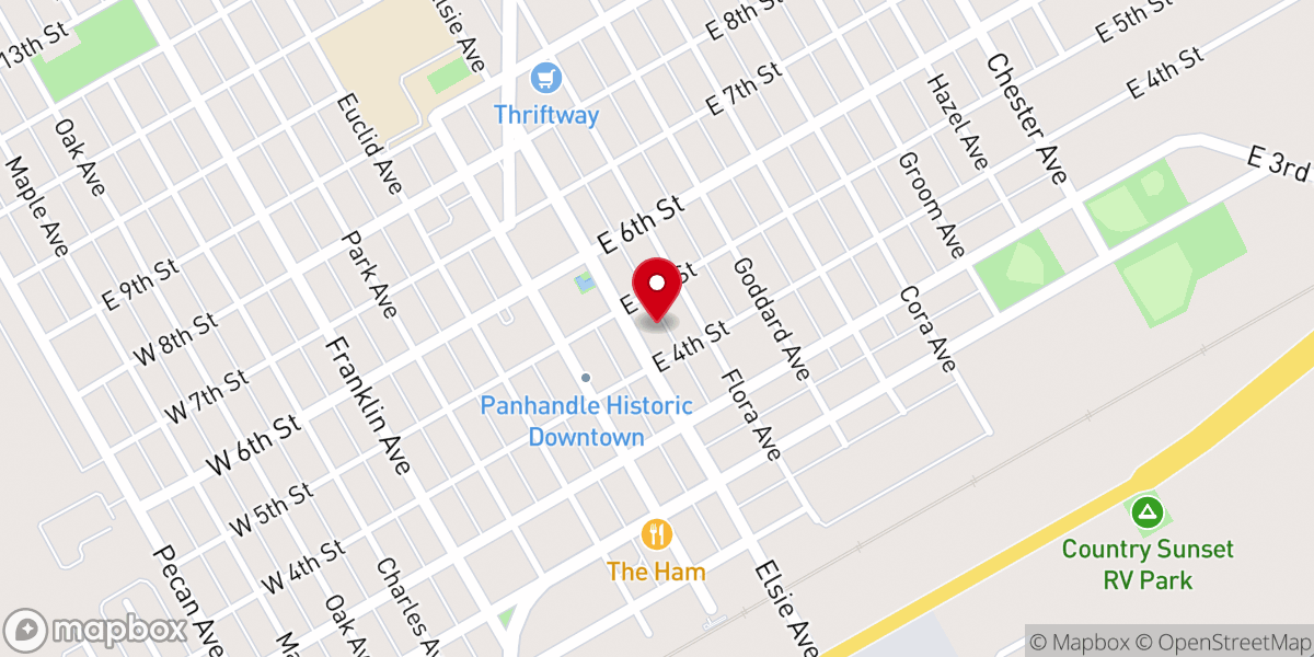 Map showing location of Church of Christ