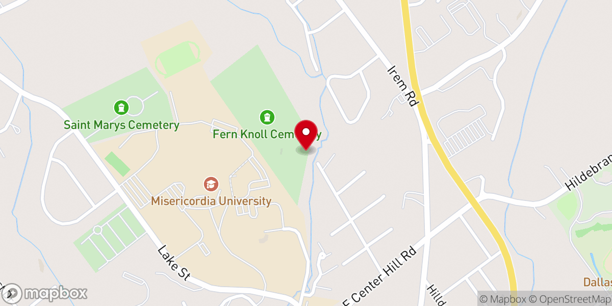 Map showing location of Fern Knoll