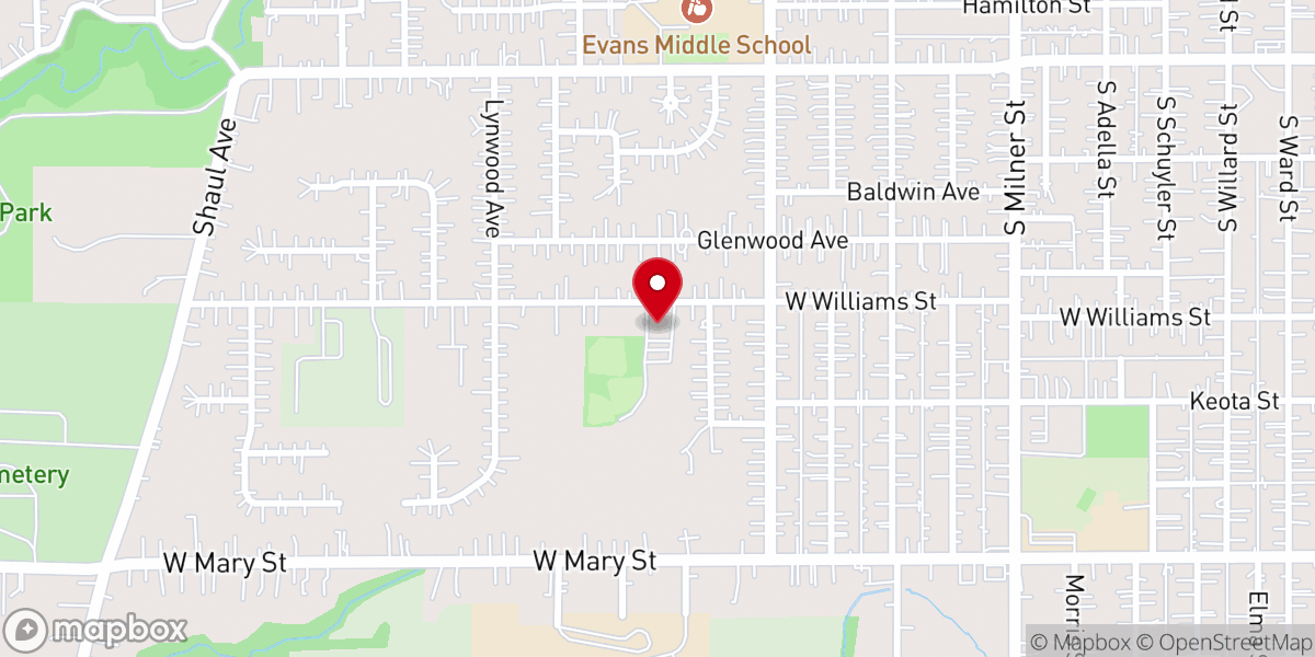Map showing location of Bible Baptist Church