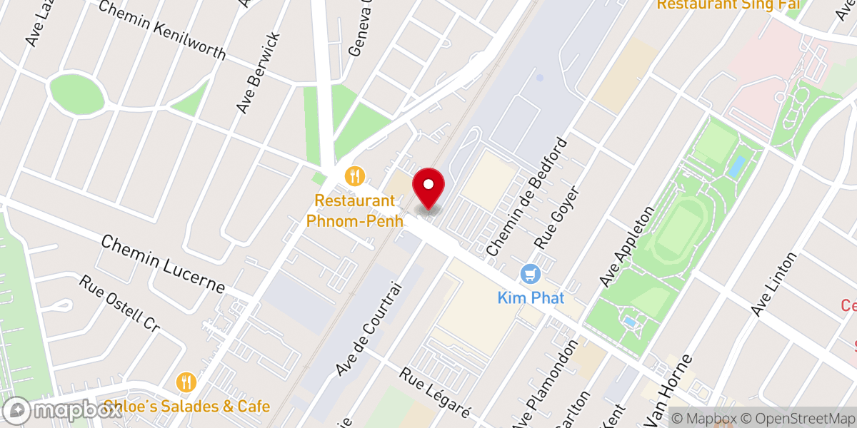 Map showing location of First Filipino Baptist Church of Montreal