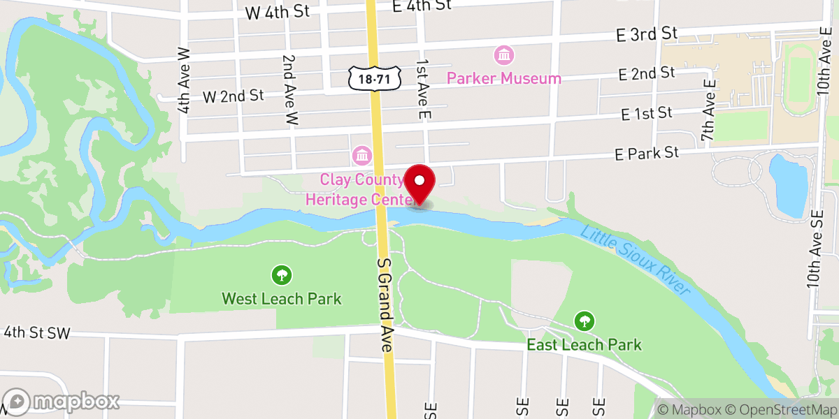 Map showing location of Spencer, IA