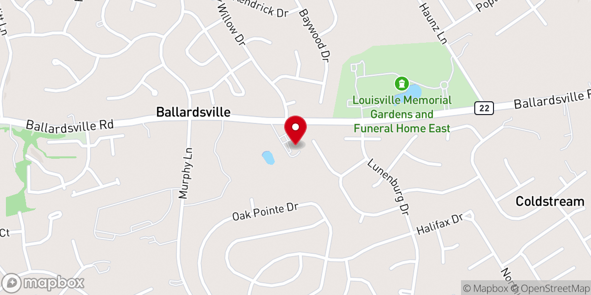 Map showing location of Hillcrest Baptist Church