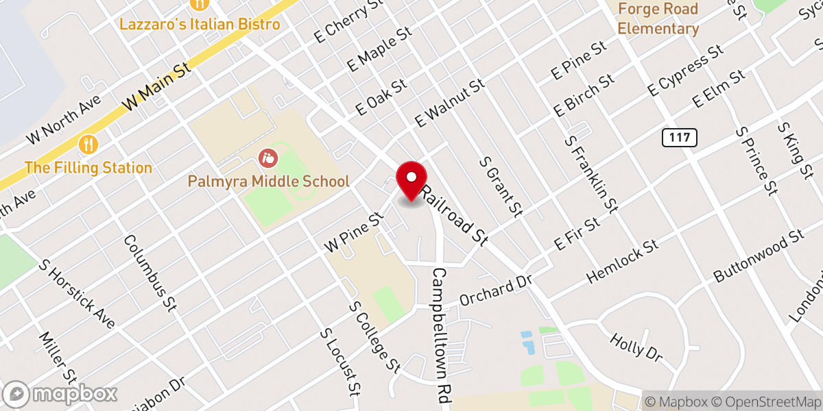 Map showing location of Trinity United Church of Christ
