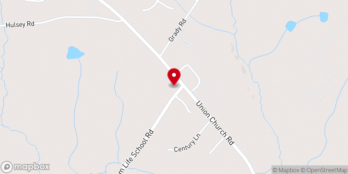 Map showing location of Union Presbyterian Church
