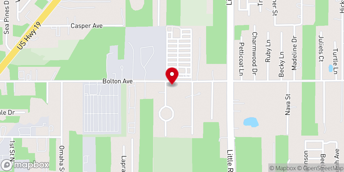 Map showing location of Lakeview Fellowship Baptist Church