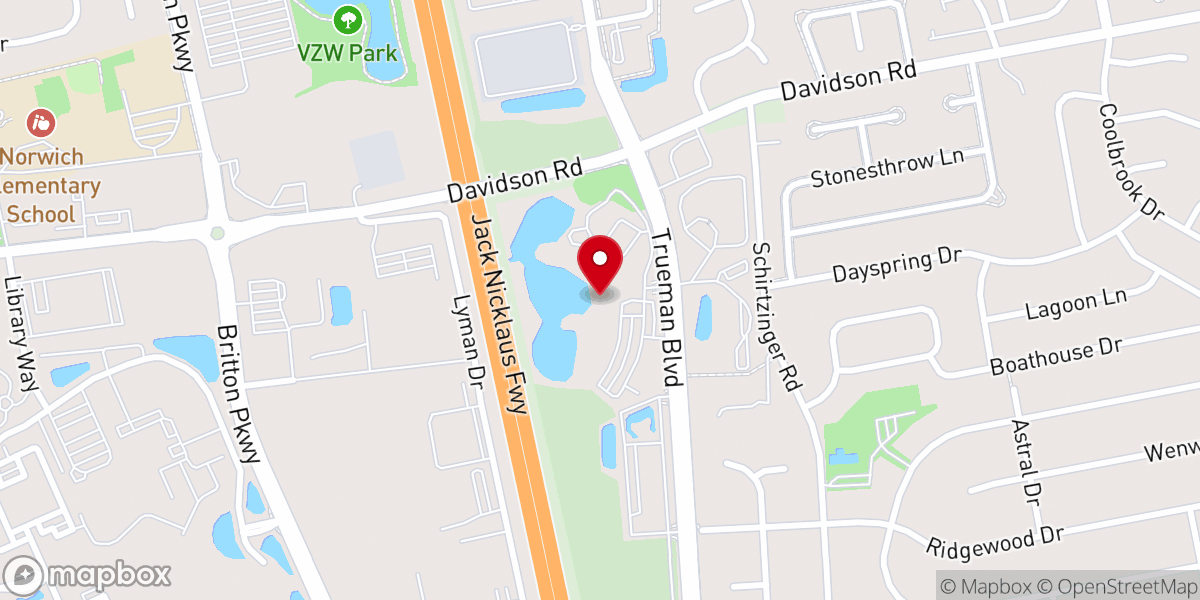 Map showing location of WatersEdge Event & Conference Center