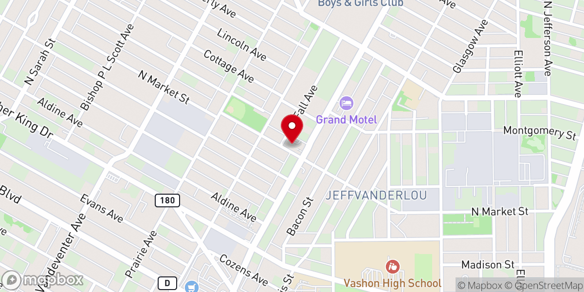 Map showing location of Saints Teresa and Bridget Catholic Church