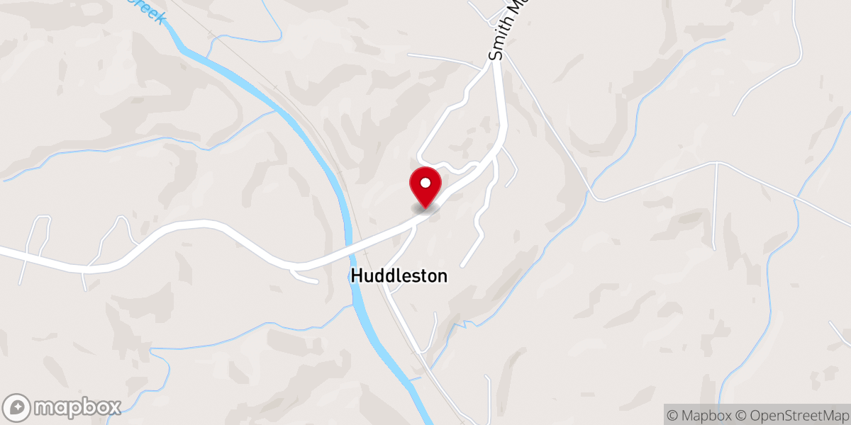 Map showing location of Huddleston