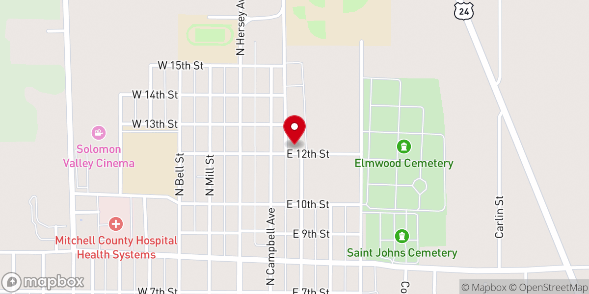 Map showing location of Beloit Church of Christ