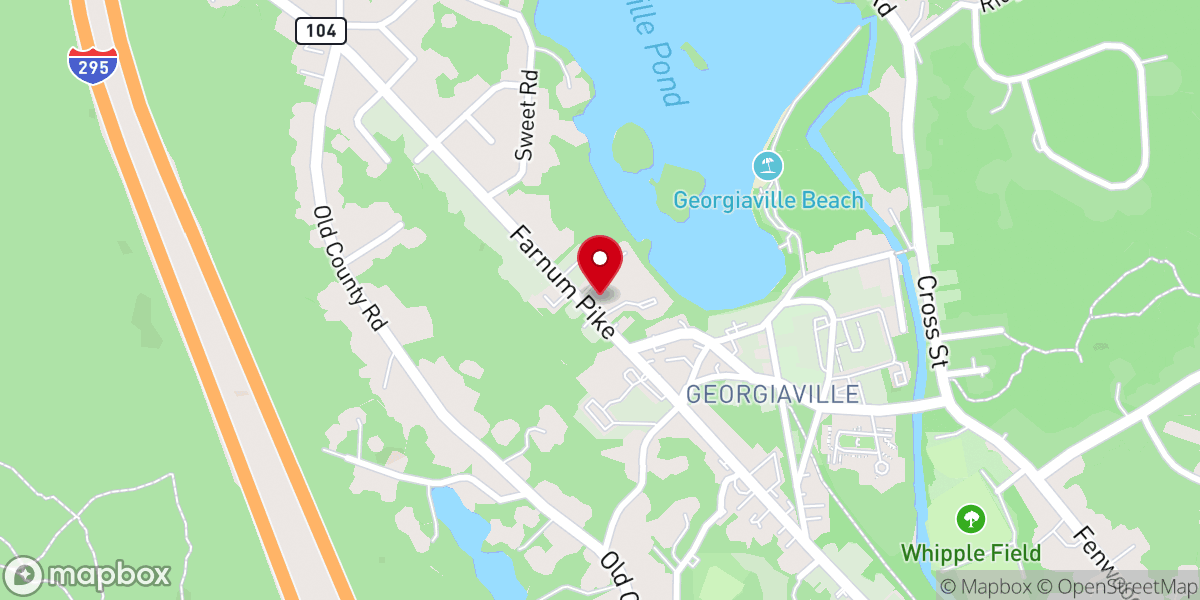 Map showing location of Redeemer Lutheran Church in Smithfield RI