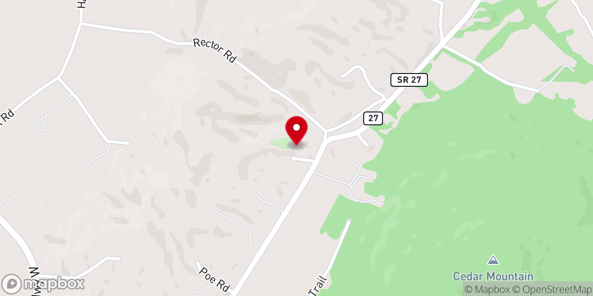Map showing location of Baptist Hill Baptist Church