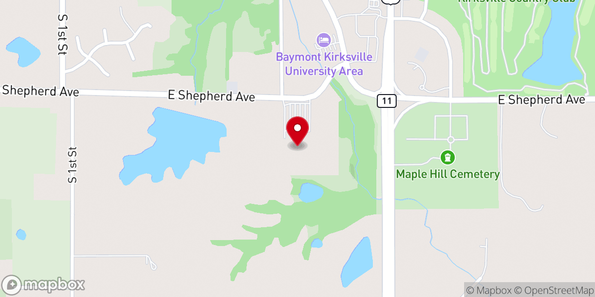Map showing location of Crossing Church - Kirksville
