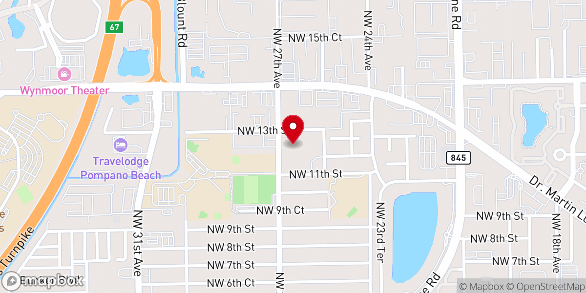 Map showing location of Pompano Beach Eben-Ezer French SDA Church