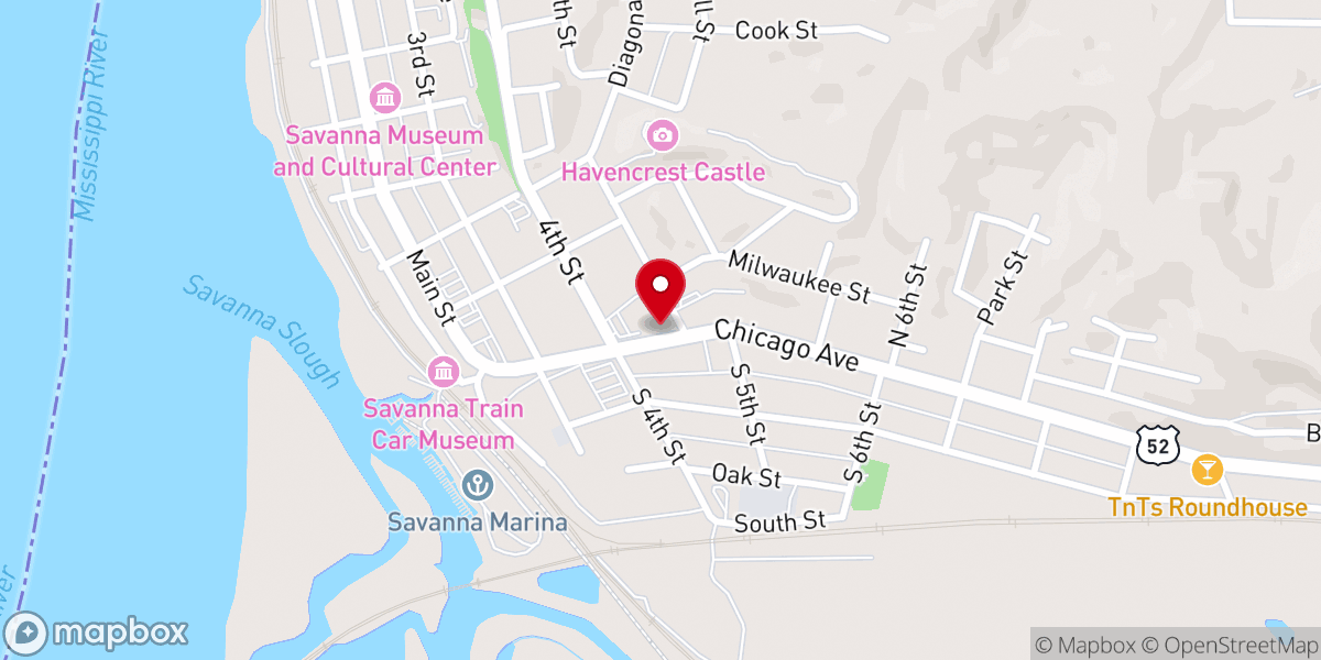 Map showing location of St. John the Baptist Catholic Church